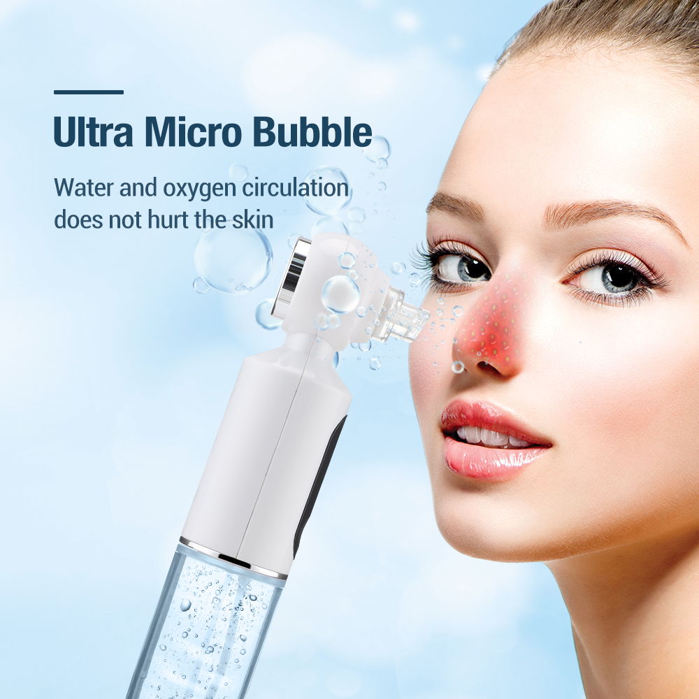 Electric Bubble Blackhead Remover Pore Vacuum Face Cleaner Hot Compress Black Dots Extractor Blue Light Sterilization Skin Care Facial Cleaning Device