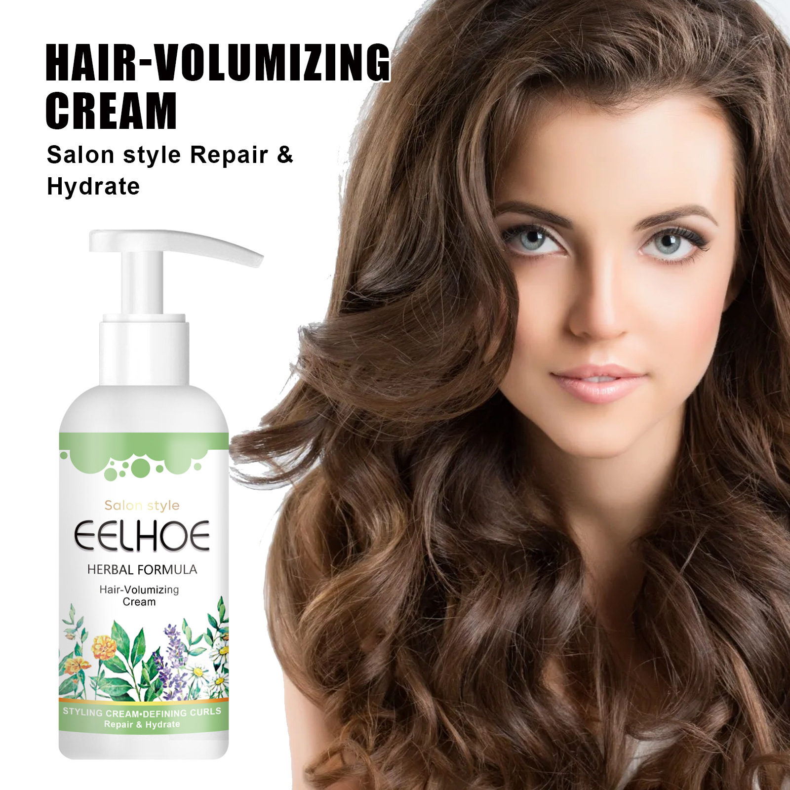 Hair Volumising Cream Curl Cream for Curly Hair Curl Enhance Curl Cream Moisturising Cream for Frizzy Hair Elastic Volumizing Styling 50ml