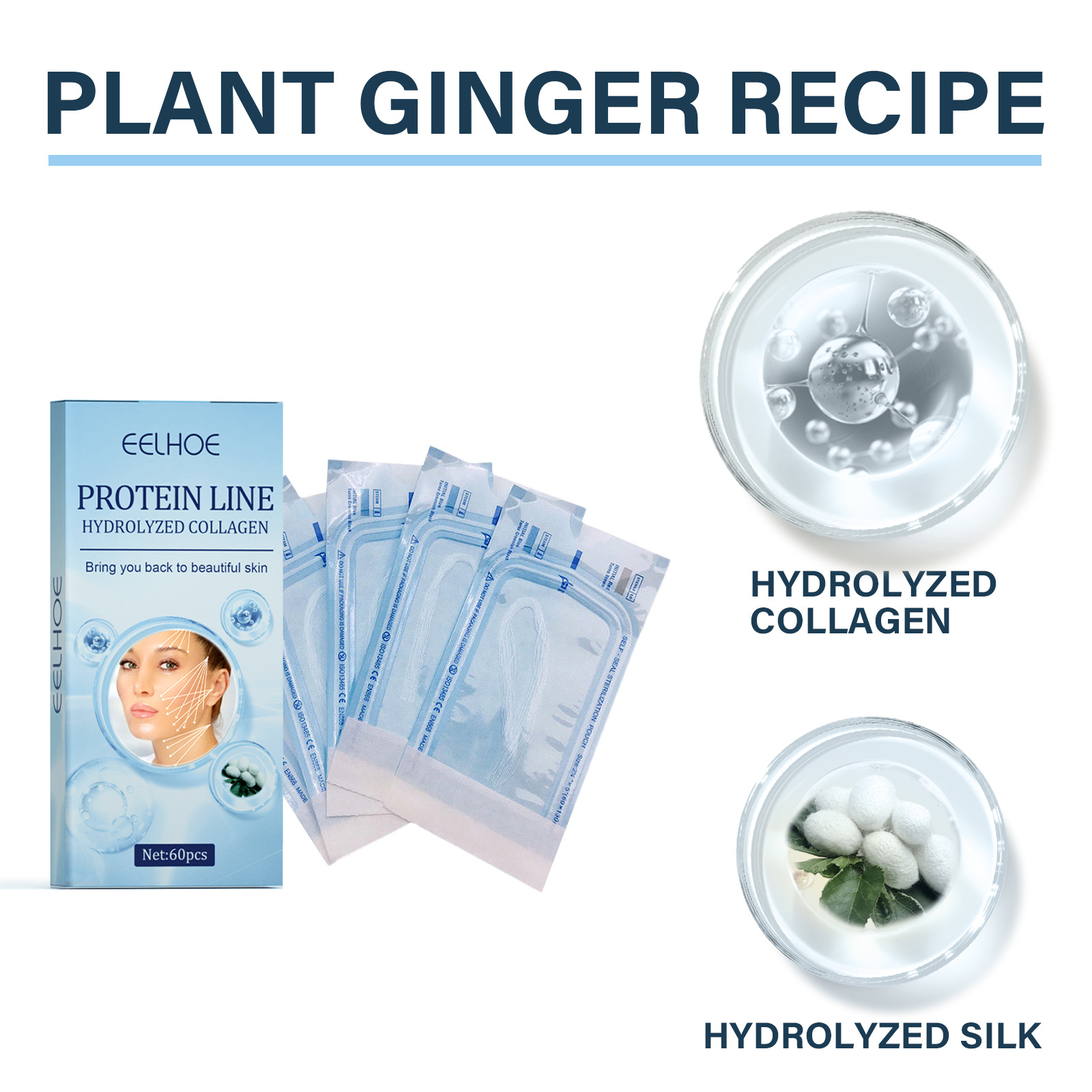 Protein Thread Lifting Face Filler Protein Line Hydrolyzed Collagen Absorbable Smoothing Firming Moisturizing Tightening Anti-wrinkle