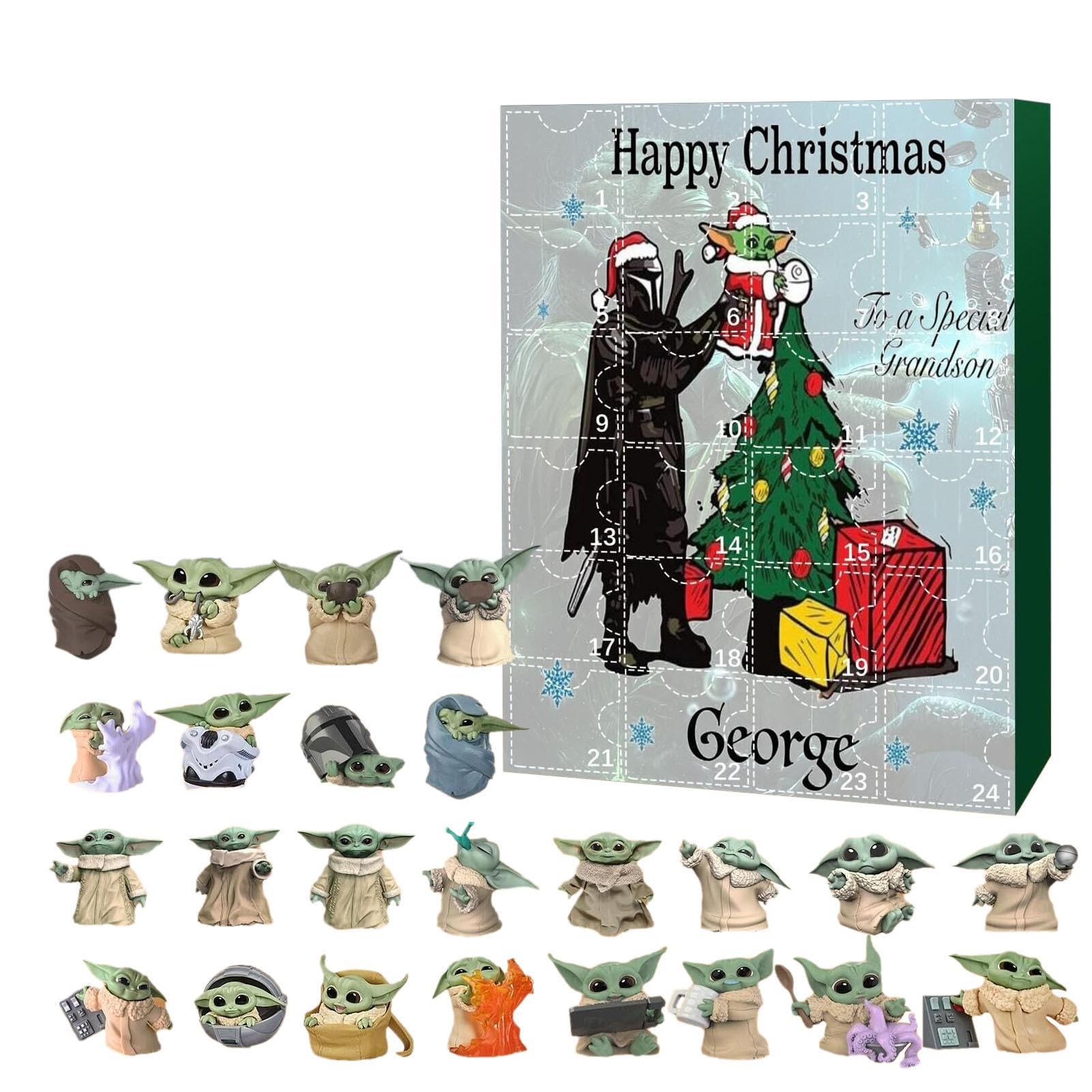 Christmas Advent Calendar Star Wars Mandalorian Baby Yoda Figures 24 Days Christmas Countdown Calendar Surprise Blind Box Creative Xmas Gift for Kids