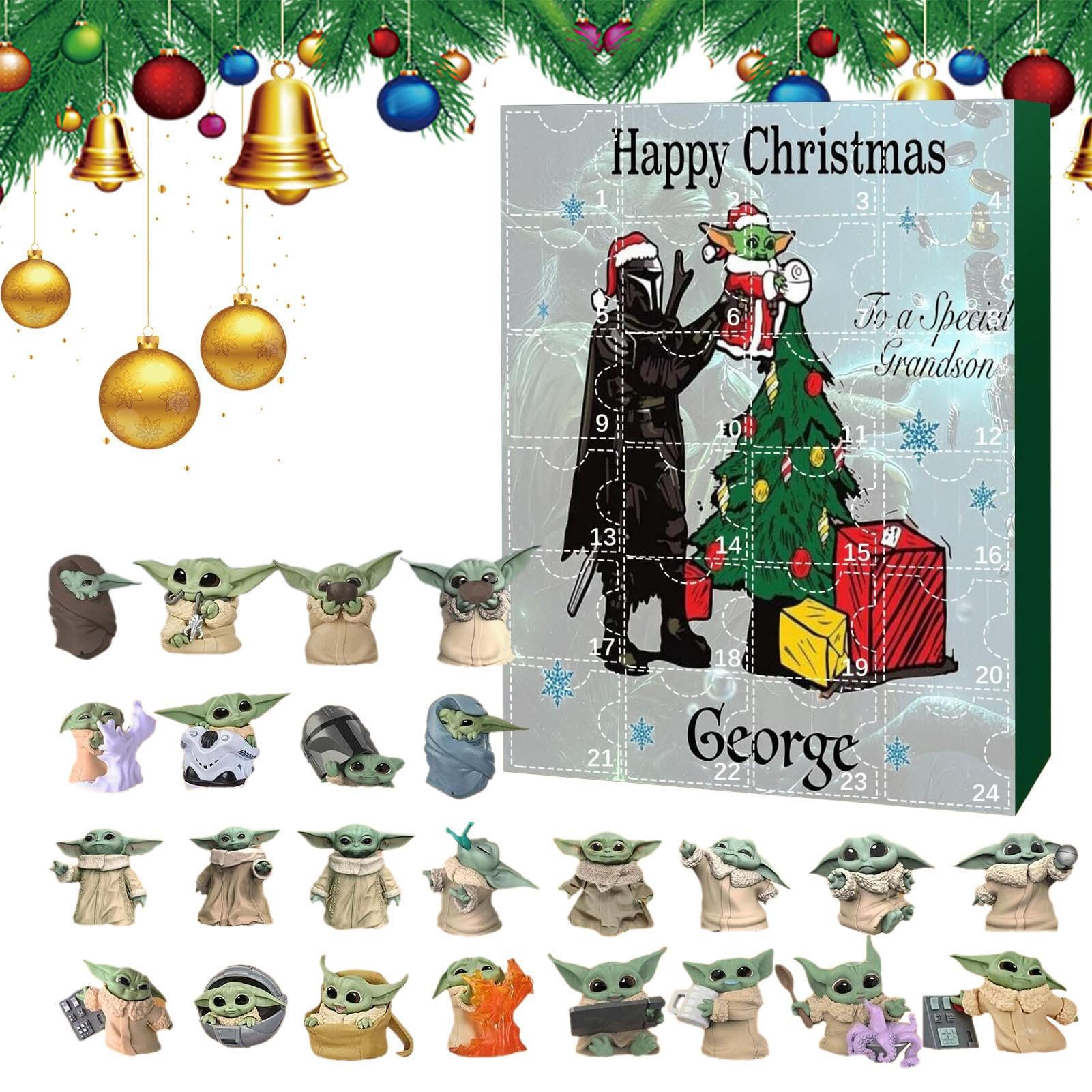 Christmas Advent Calendar Star Wars Mandalorian Baby Yoda Figures 24 Days Christmas Countdown Calendar Surprise Blind Box Creative Xmas Gift for Kids