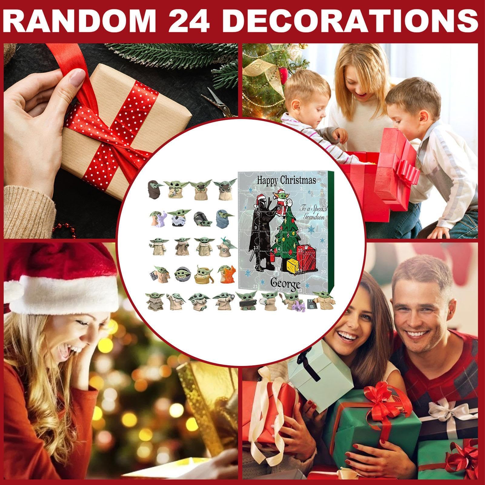 Christmas Advent Calendar Star Wars Mandalorian Baby Yoda Figures 24 Days Christmas Countdown Calendar Surprise Blind Box Creative Xmas Gift for Kids