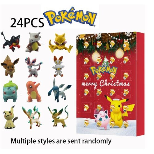 2023 to 2024 Pokemon Figure Theme Countdown Christmas Advent Calendars Red Figure Christmas Gifts For Kids