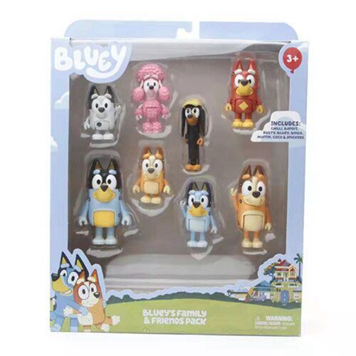 8Pcs Bluey Family And Friends Dog Pet Action Figures Model Toy Set Kids Gift