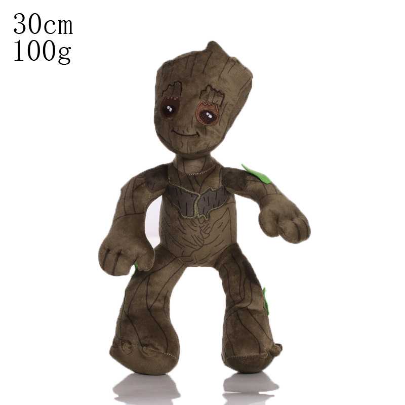 (Black) Groot Soft Plush Toy Cute Doll Soft Stuffed Collectable Birthday Christmas Toys Gifts Home Decoration