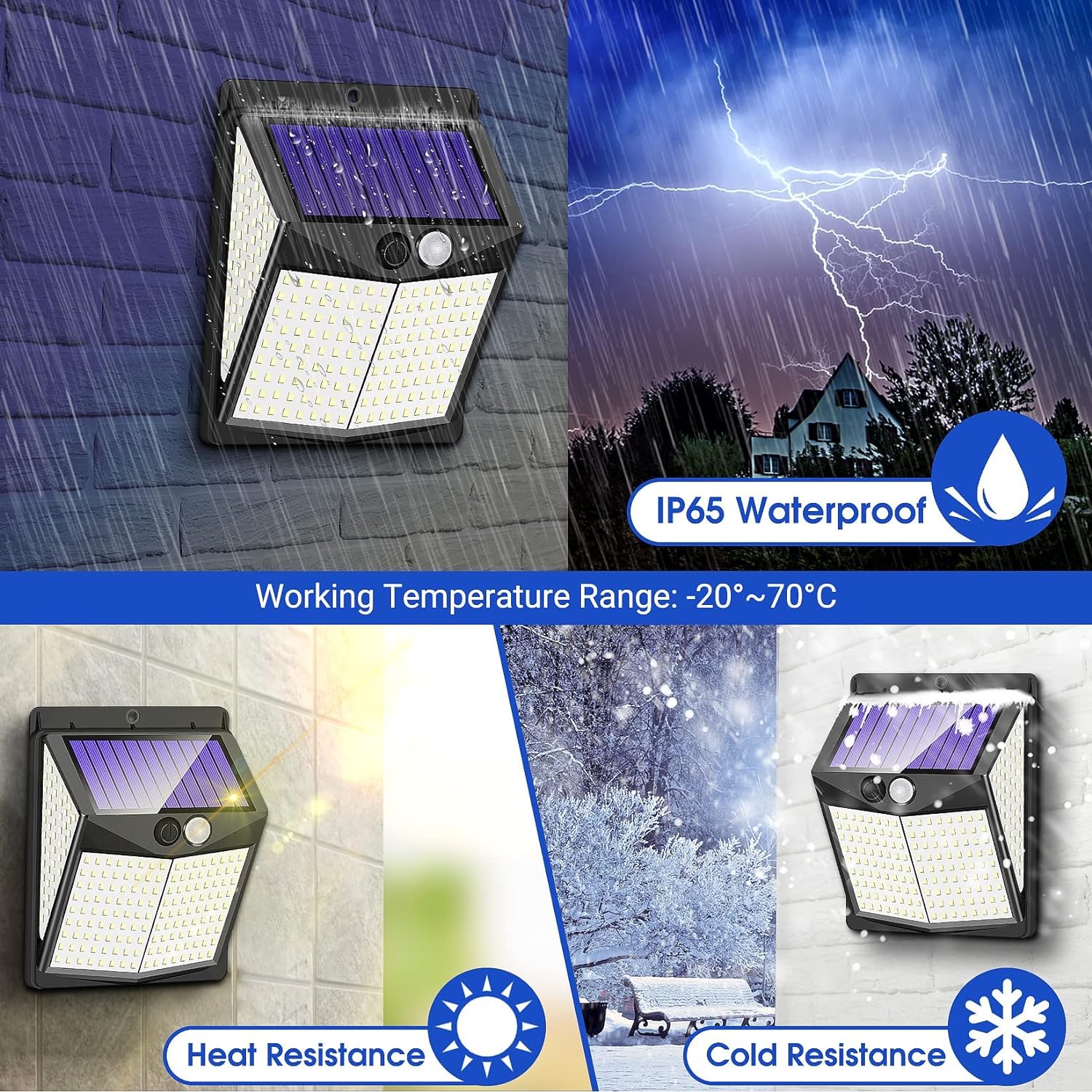 238 LED Solar Security Lights and 3 Modes Motion Sensor 270° Wide Angle Solar Powered Lights Waterproof Solar Wall Light for Front Door Yard Garage 2PCS