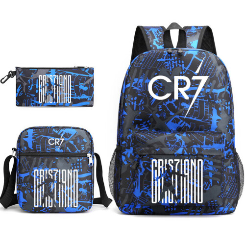 CR7 3pcs Sets Backpack Mochila Kids Capacity Bags