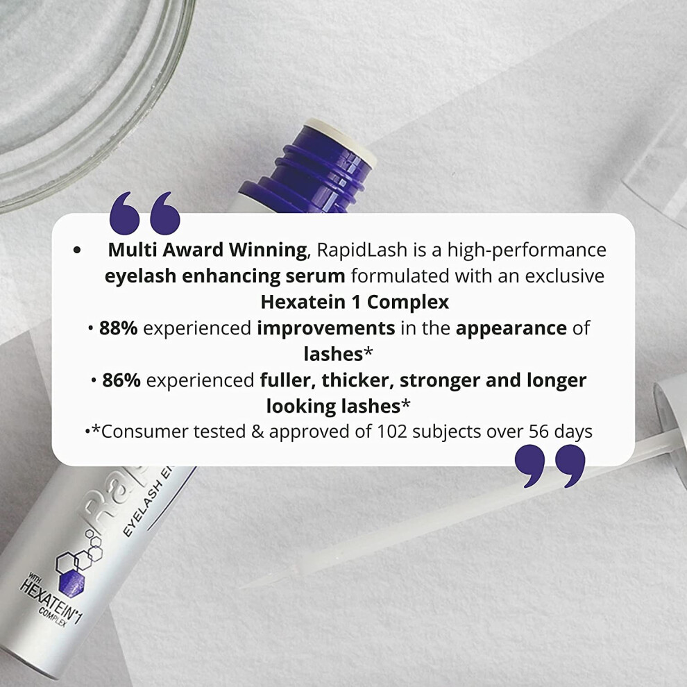 RapidLash Eyelash Enhancing Serum for Thicker, Stronger, Fuller and Longer Looking Lashes, Scientifically Inspired Conditioning and Moisturising Formula for Visible Results, 3ml