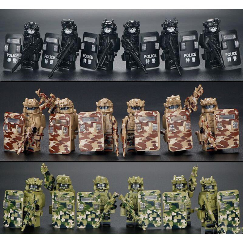 18pcs building blocks military figures boys police special forces milita