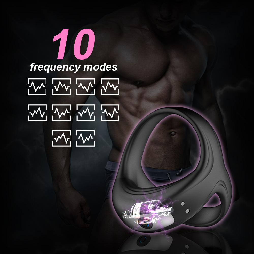 Penis Cock Ring Vibrator Vibrating Cockring Male Masturbator Delay Ejaculation Erection Sex Products Silicone Adults Toys Massager for Men Couples
