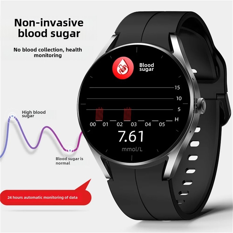 (Grey) Men Smart Watch Laser Therapy ECG Health Monitoring Bluetooth Calling AI Voice Fitness Tracker Women Smartwatch