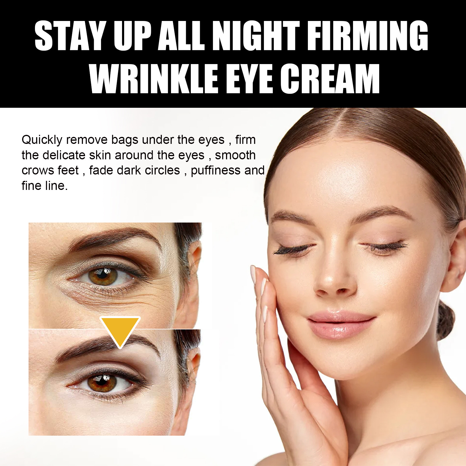 Eye Tightening Cream Fine Lines Firming Dark Circle Remover Repairing Roughness Whitening Nourishing Dry Eye Wrinkle Cream Improve Eye Bags Puffiness 20g