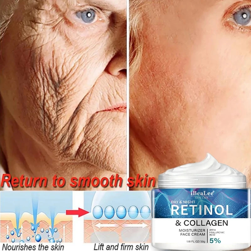 iBeaLee Retinol Whitening Cream Vitamin A Hydrating Nourishing Collagen Anti Aging Face Neck Anti Wrinkle Repair Cream Moisturize Firming Skin care