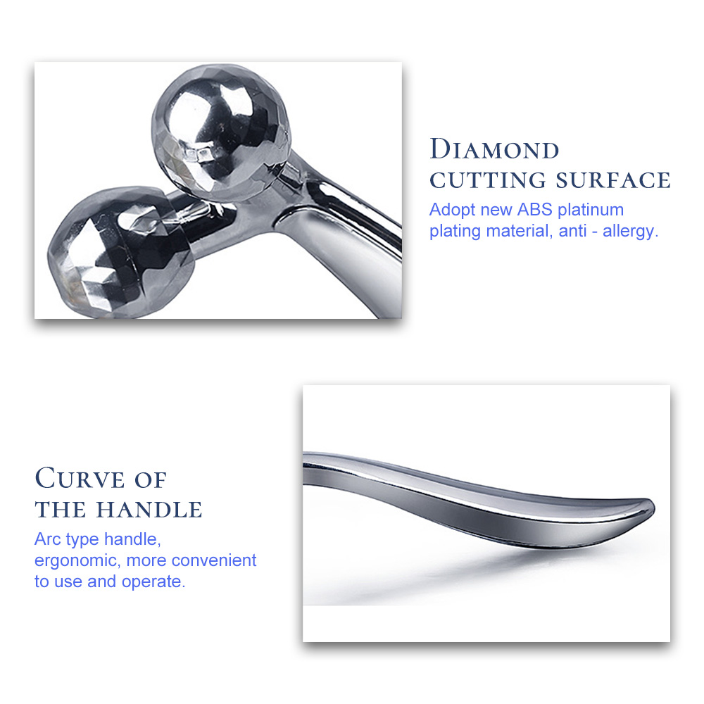 Face Massager Lift Face 3D Roller Massager Thin Body Neck Massage Tool Small Y Shape Massagers Face Firming Facial Beauty Device Skin Care Tools Dual Head