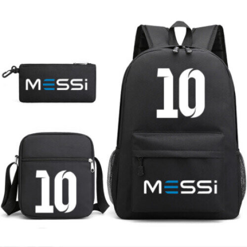 3pcs Sets Messi Backpack New Students Capacity School Bags