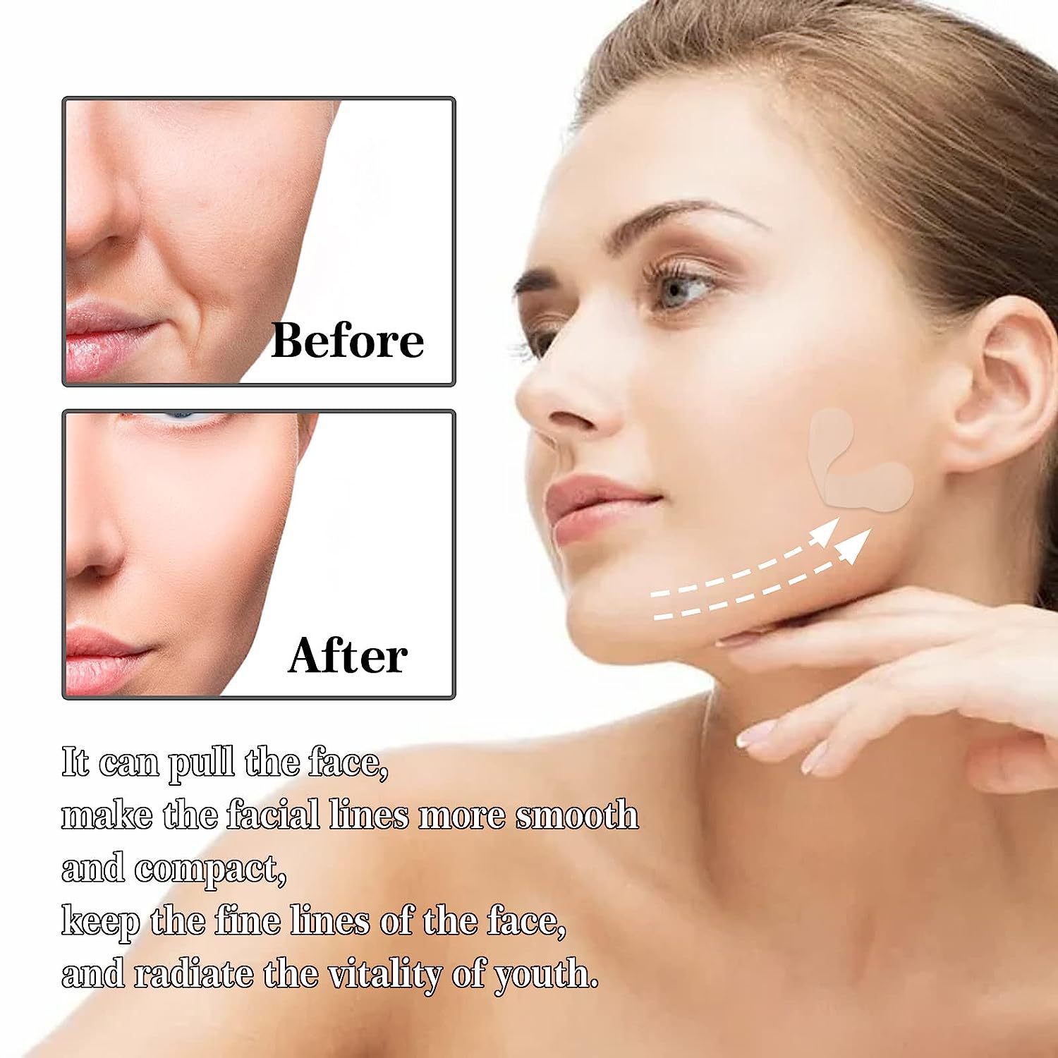Face Lifting Tape V Shaped Invisible Tape For Double Chin Facial Tape Anti Wrinkle Tape Fine Line Reducing Make Up Stickers for Face Neck Geteawily
