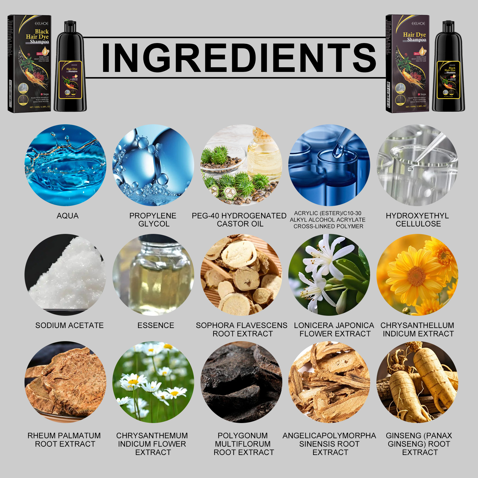 Hair Dyeing Shampoo Lasting Coloring Deeply Nourishing Reduce Breakage Promote Scalp Health Hair Dyeing Shampoo ﻿