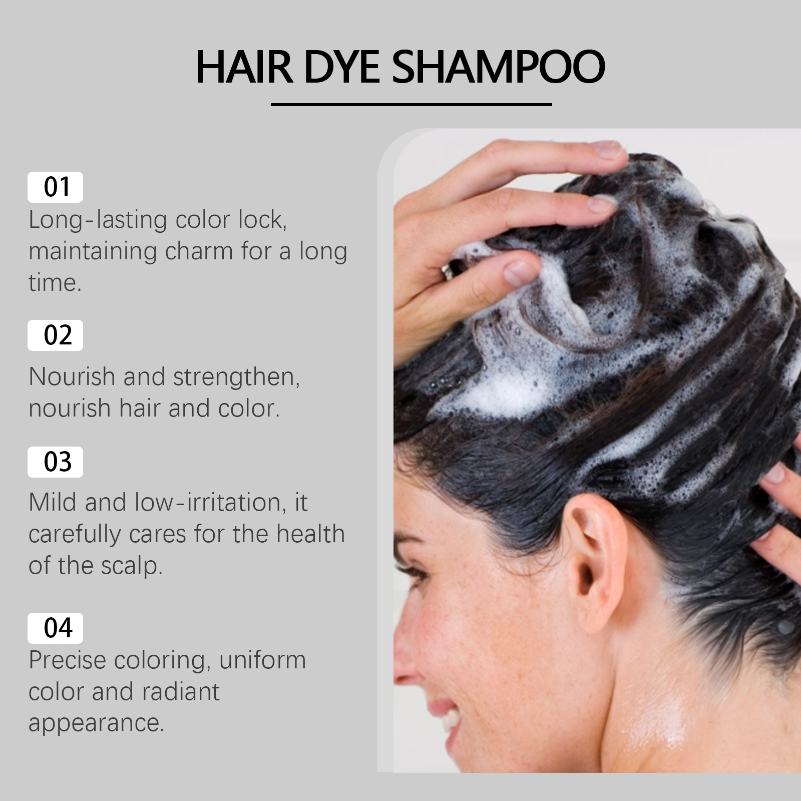 Hair Dyeing Shampoo Lasting Coloring Deeply Nourishing Reduce Breakage Promote Scalp Health Hair Dyeing Shampoo ﻿