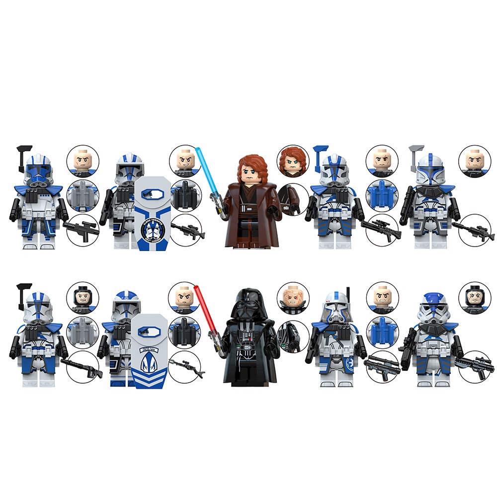 (8 Pcs Soldiers) Star Wars Minifigures Clone Wars Building Blocks Fit Lego Toy for Children