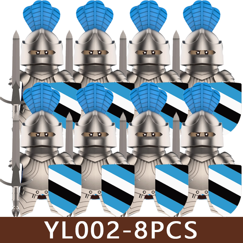 (Style E) Kids Toys Medieval Soldier Mini Figures Building Blocks Castle Military Viking Warrior Knight Bricks Christmas Gifts