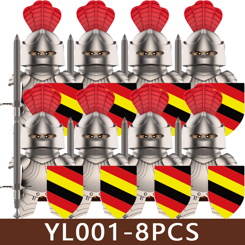 (Style E) Kids Toys Medieval Soldier Mini Figures Building Blocks Castle Military Viking Warrior Knight Bricks Christmas Gifts