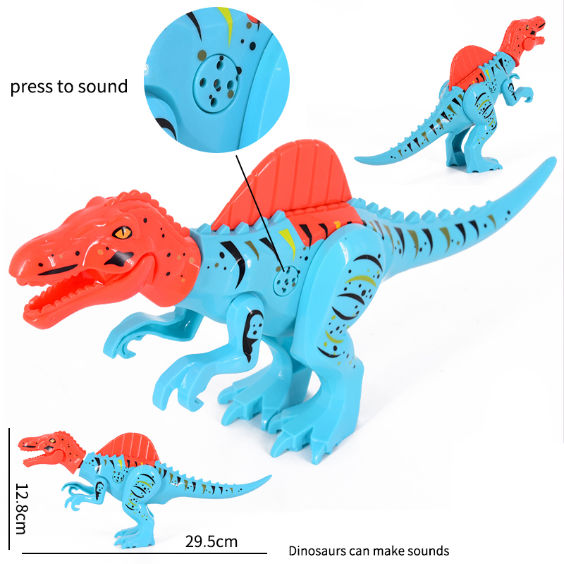 (Dinosaur B) Kids Dinosaurs Building Blocks Toy Spinosaurus Brachiosaurus Figure Model Gifts