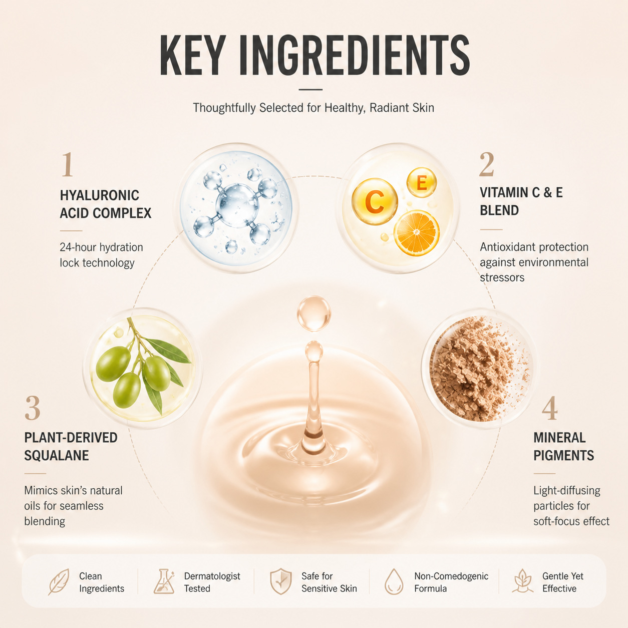 Essence Foundation For Lightweight Hydrating And Natural Finish Daily Wear 30ml