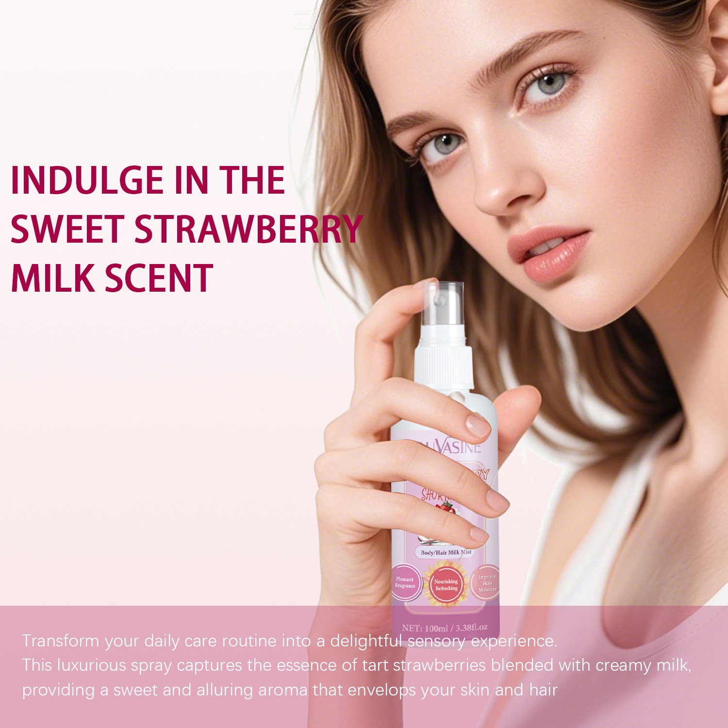 Sweet Milk Body Spray Moisturising Refreshing Daily Hydration for Soft Skin Home Use Natural 100ml