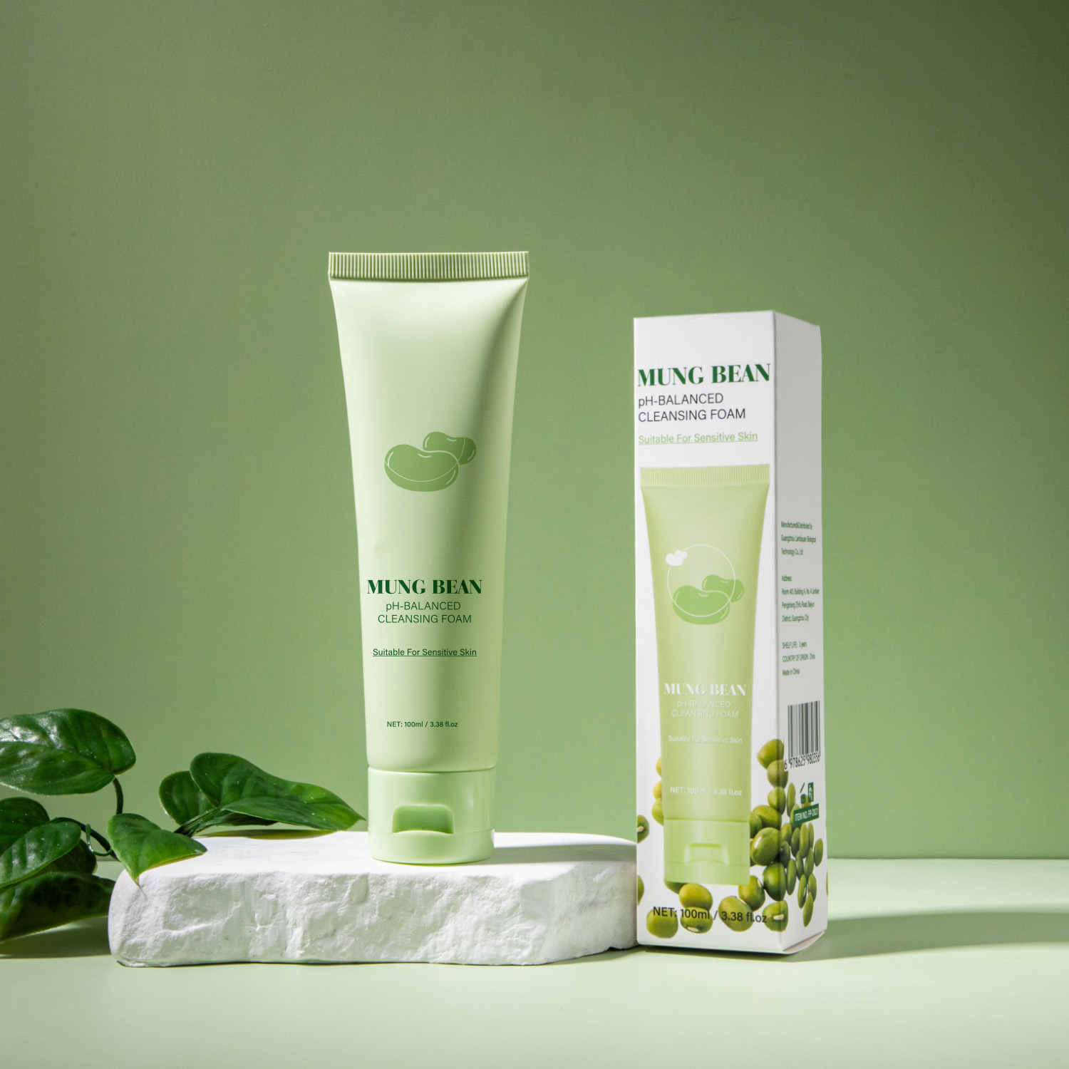 Mung Bean pH Balancing Facial Cleanser Gentle Deep Cleansing Refreshing Daily Face Wash 100ml