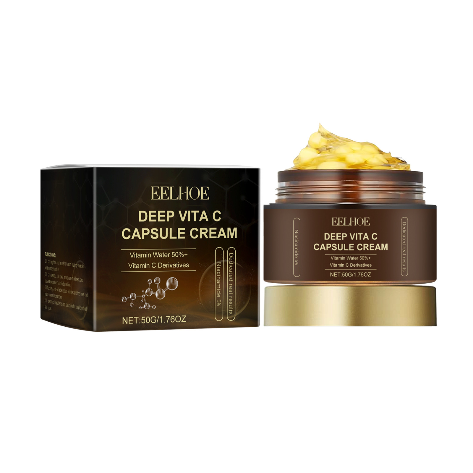Vitamin C Capsule Moisturizing Cream For Hydrating Brightening And Nourishing Daily Face Care Treatment