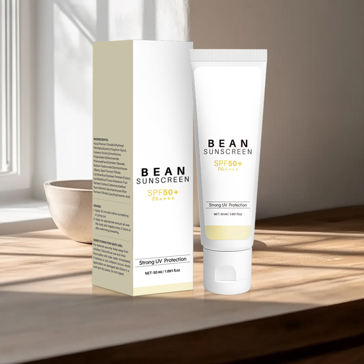 Bean Protective Cream Waterproof UV Shield Moisturizing Daily Face Sunscreen And Isolation Care