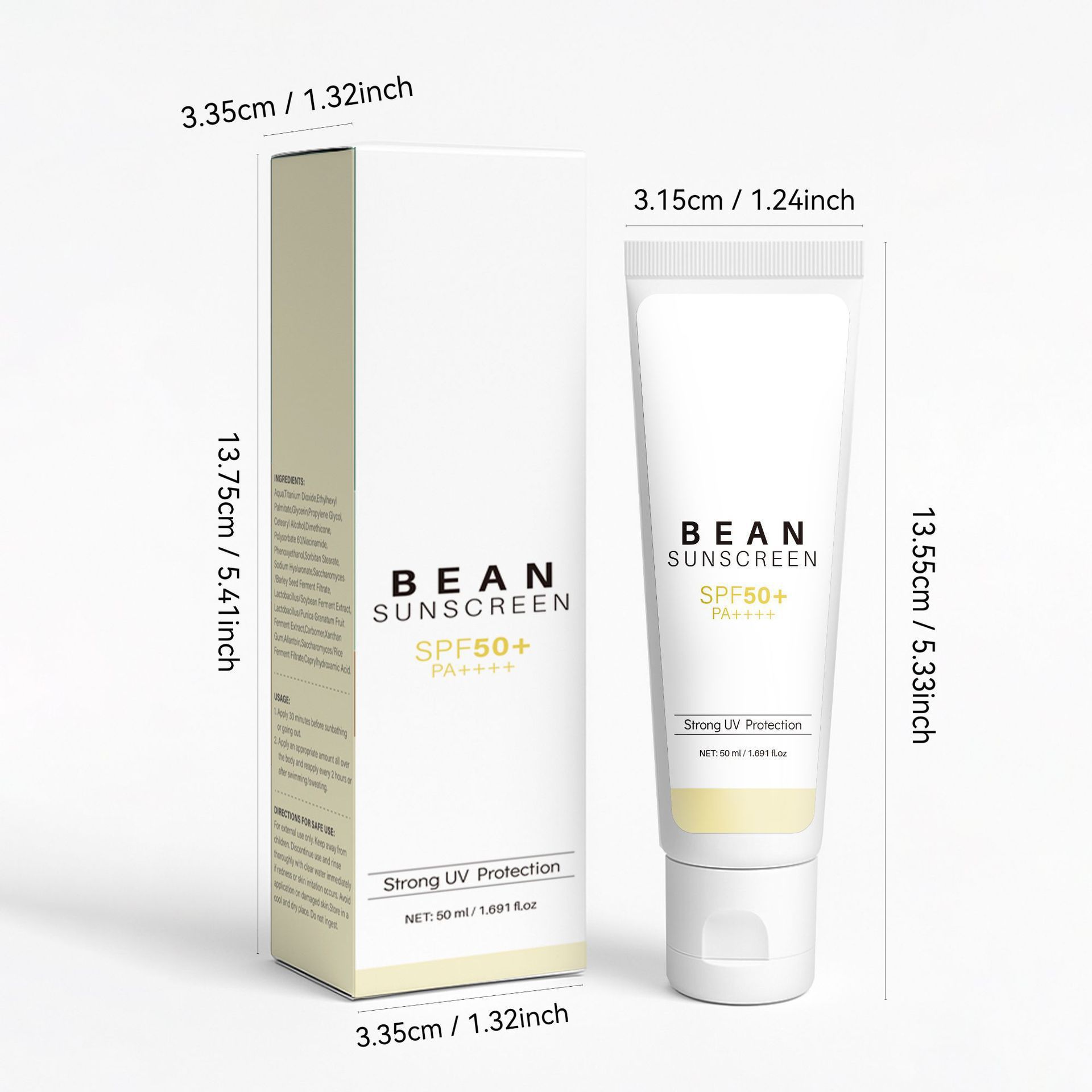 Bean Protective Cream Waterproof UV Shield Moisturizing Daily Face Sunscreen And Isolation Care