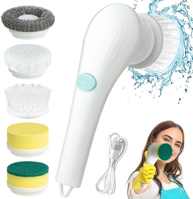 Usb Rechargeable Kitchen Dish Washing Brush Sink Cleaner Bathroom Bathtub Clean Brush Spin Scrubber Electric Cleaning Brush