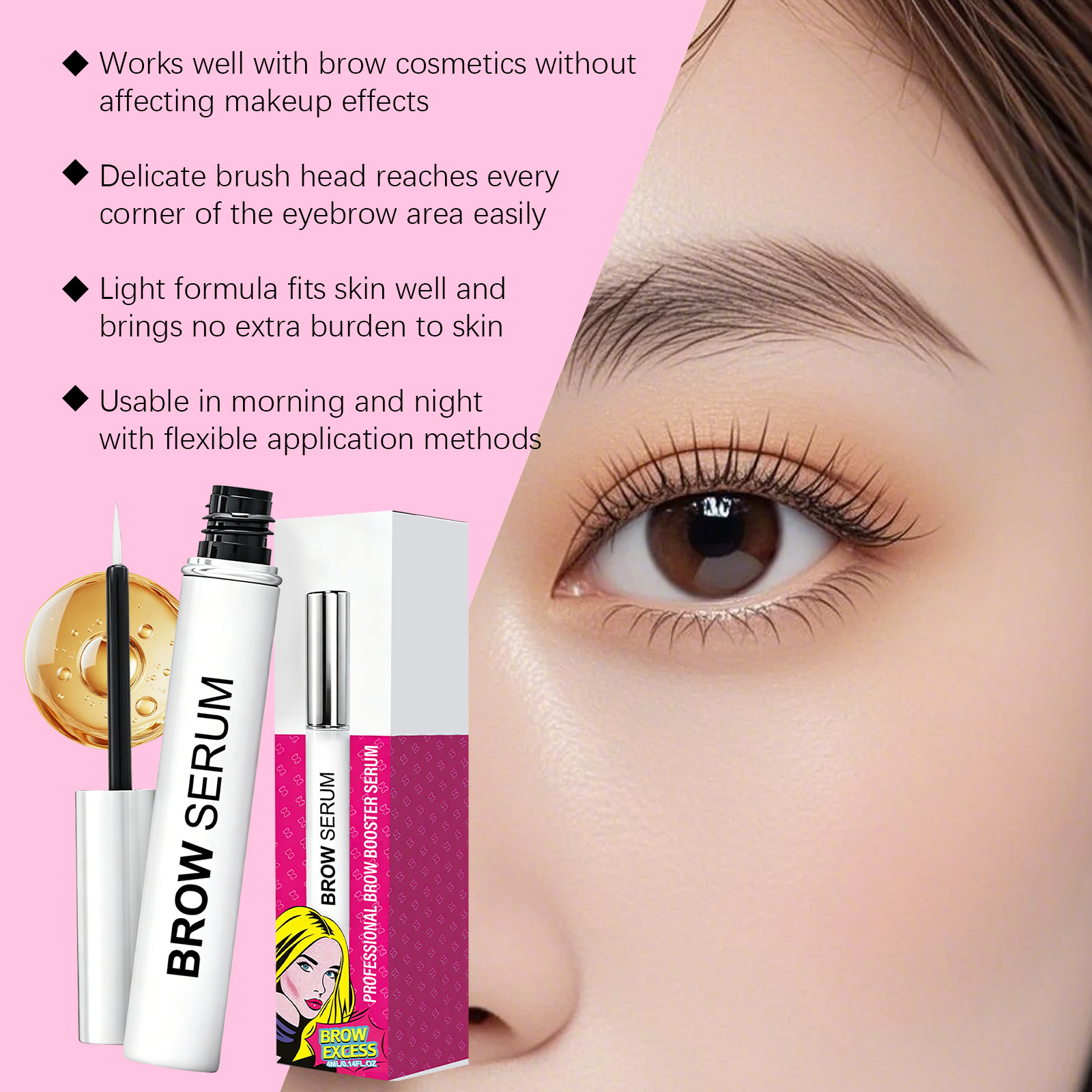 Eyebrow Serum Light Smooth Long Lasting Moisturizing Easy Mild Non Sticky Fast Penetration Fits Most Skin Types