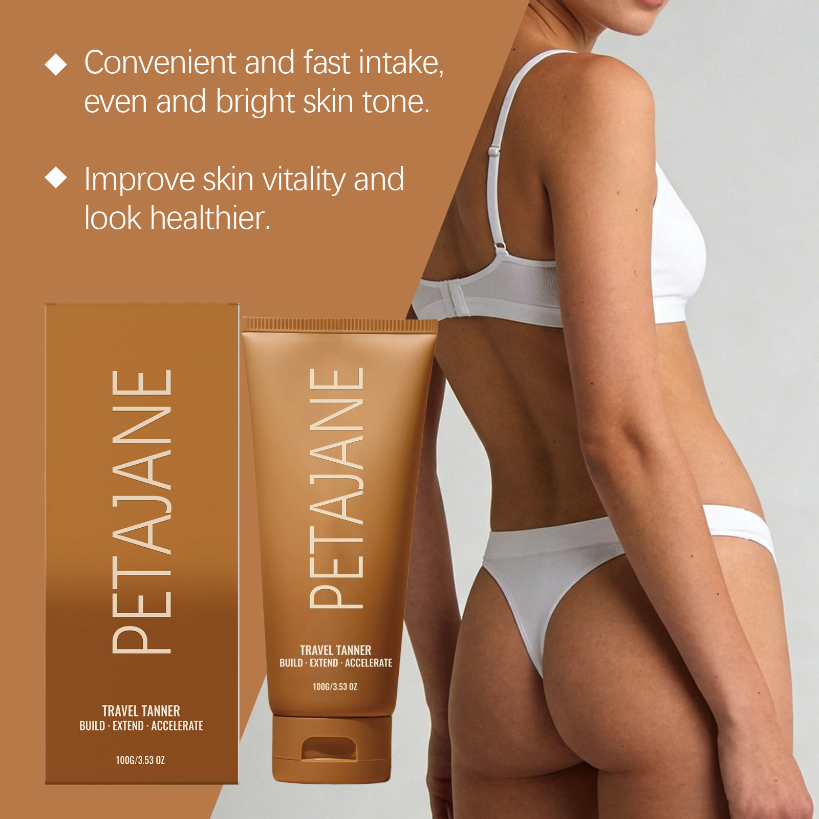 Moisturizing Tanning Lotion Build Bronze Body Skin Summer Outdoor Natural Gloss Nourishing Darkening Cream