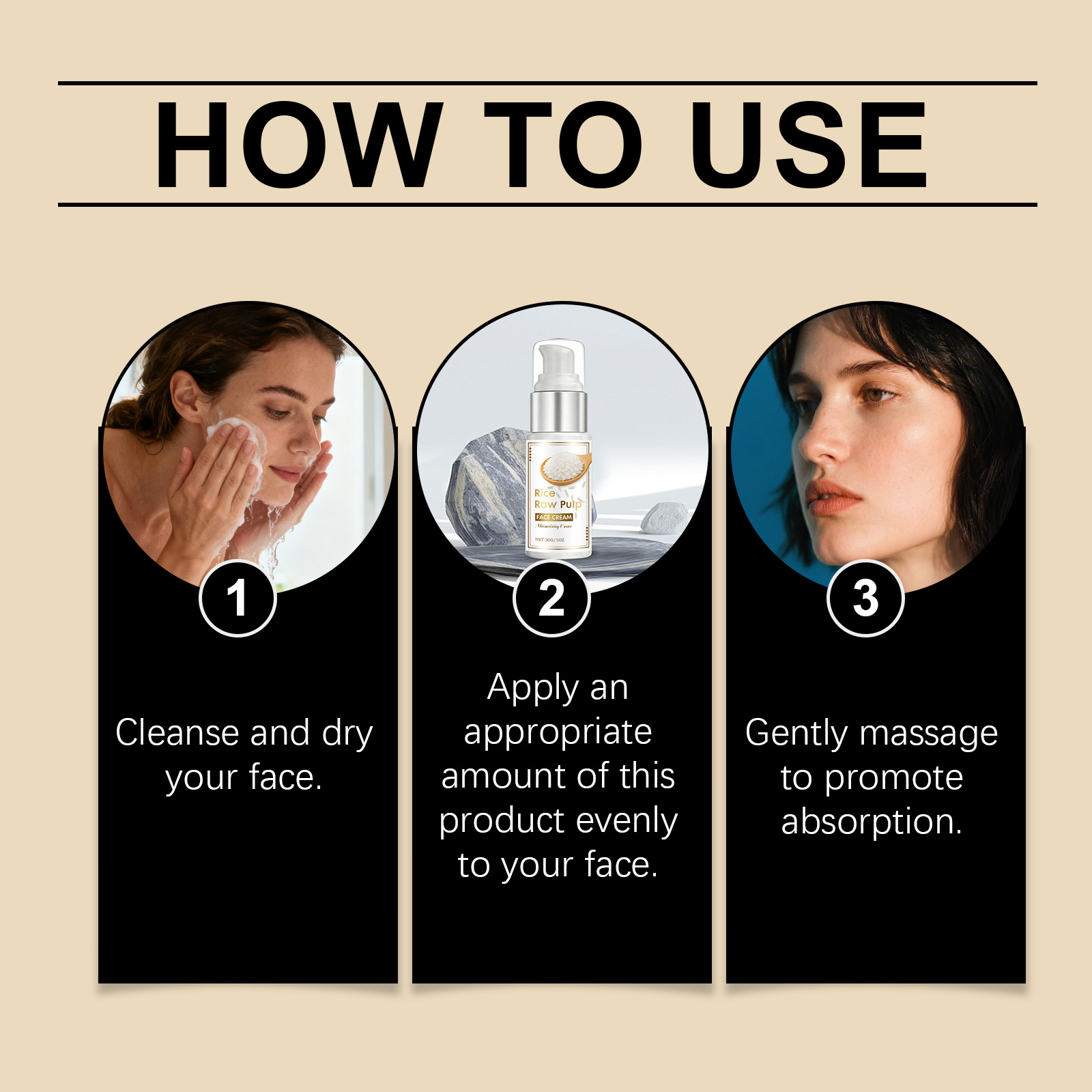 Rice Moisturizing Facial Cream Nourishes Hydrated Skin Portable Reapply Design For Business Trip Outings