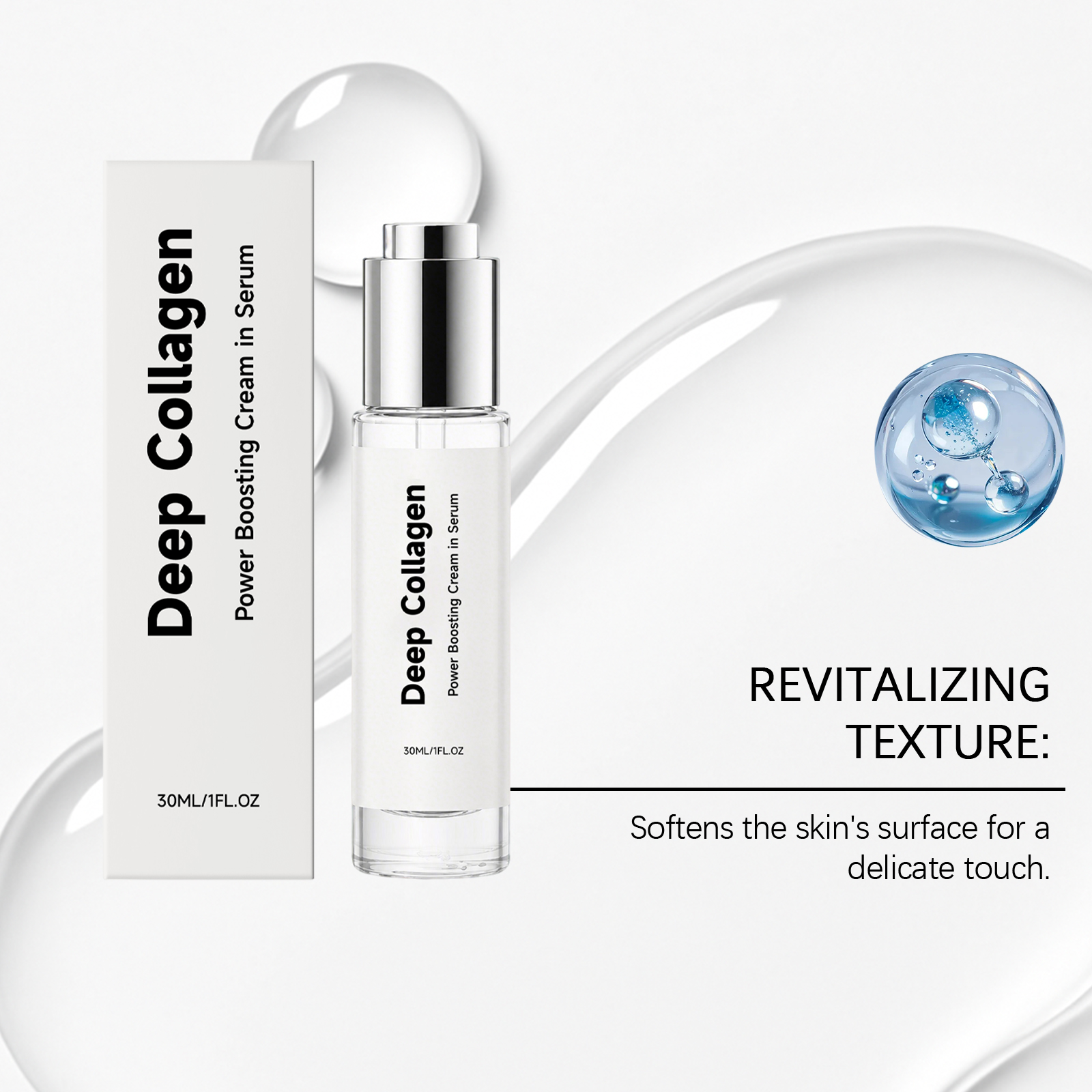 Collagen Moisturizing Essence Daily Mild Hydrating Brightening Nourishing Facial Skin Care Liquid Deep Soft Glowing Hydrate Gentle Surface Treatment
