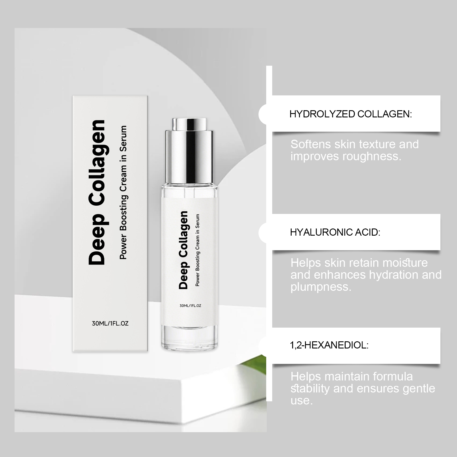 Collagen Moisturizing Essence Daily Mild Hydrating Brightening Nourishing Facial Skin Care Liquid Deep Soft Glowing Hydrate Gentle Surface Treatment