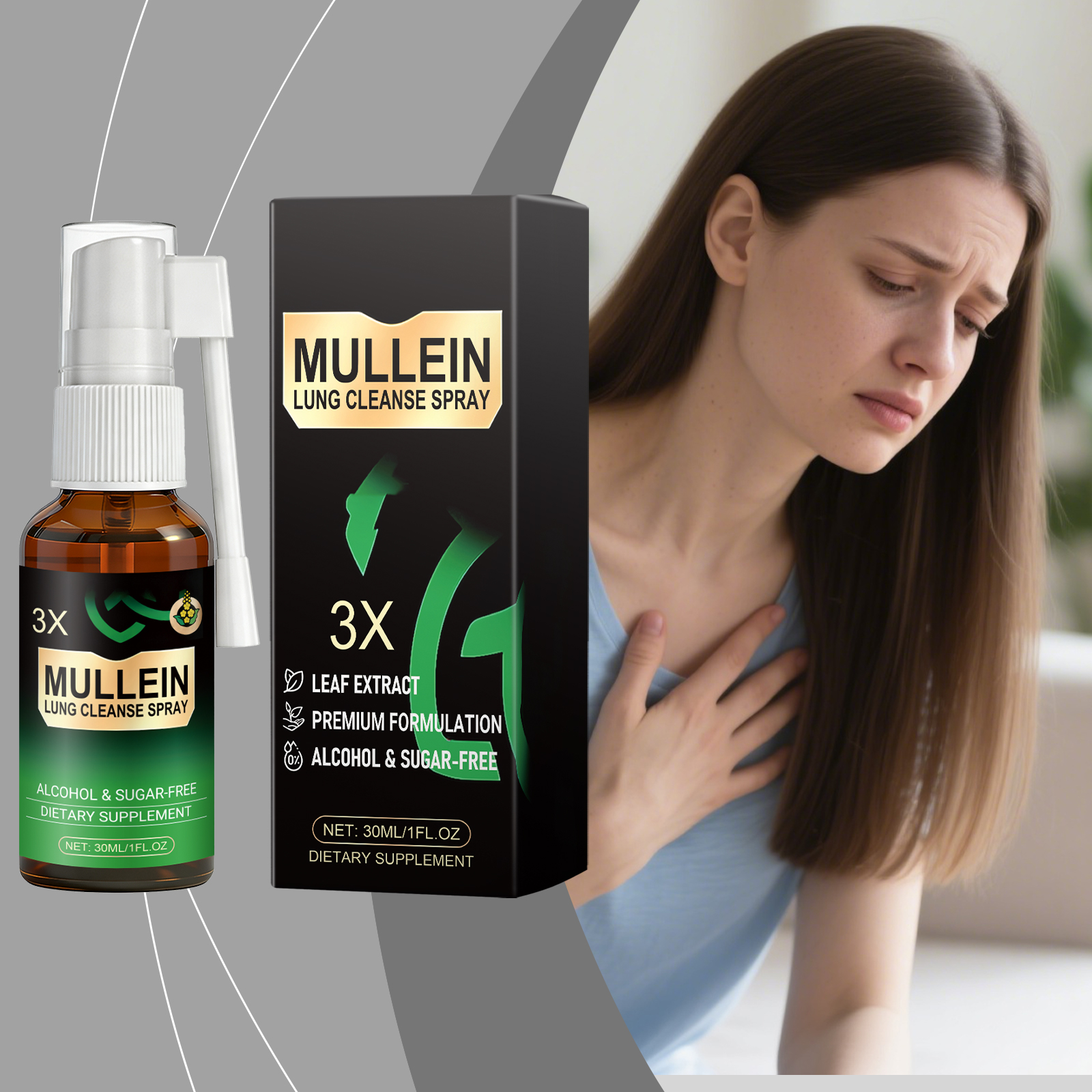 Mullein Body Care Spray Mild Formula Gentle Care Improve Body Condition Daily Dietary Nourish Supplement Skin