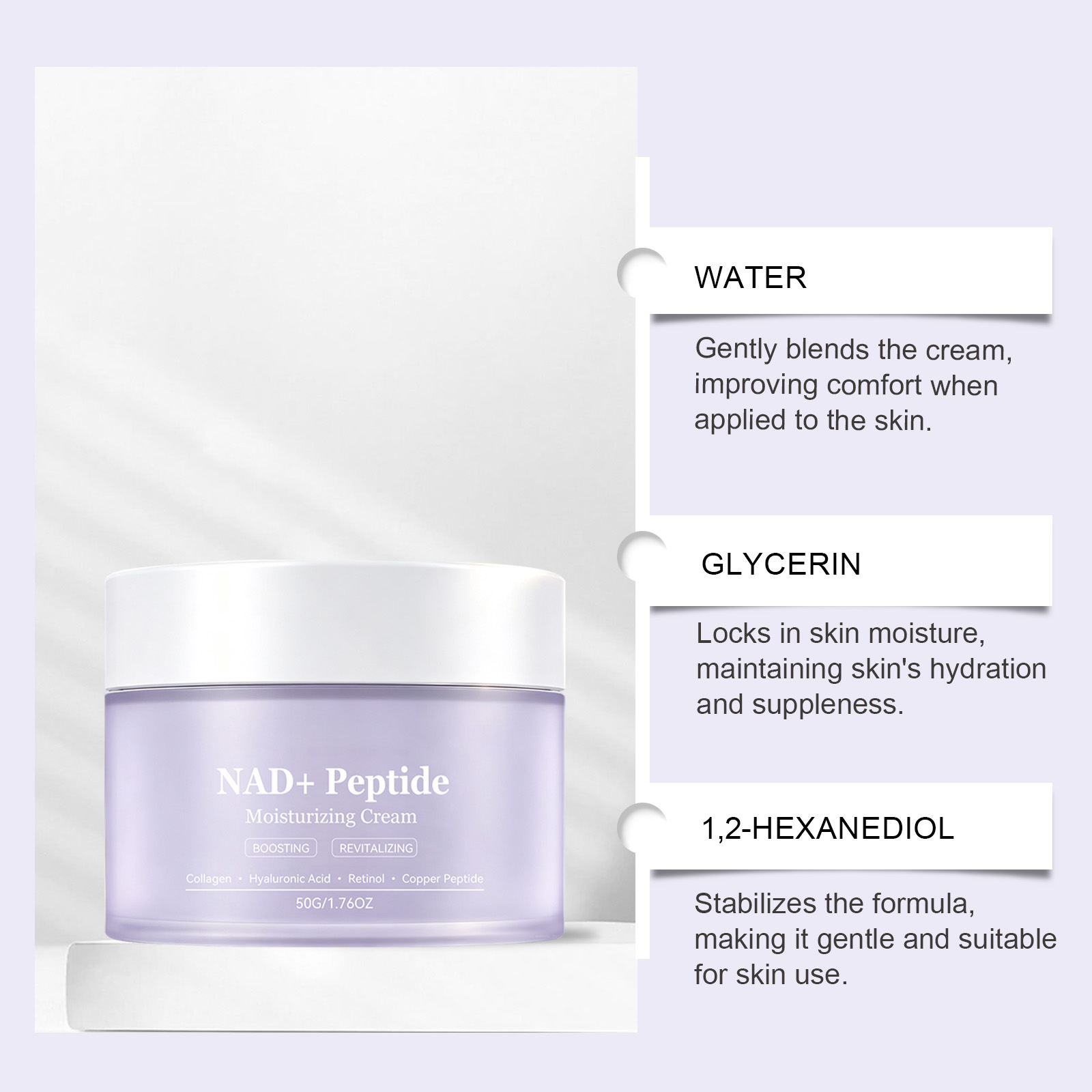 Moisturizing Cream Gentle Nourish Soft Fine Texture Easy Glide Fresh Non Sticky Face Body Skin
