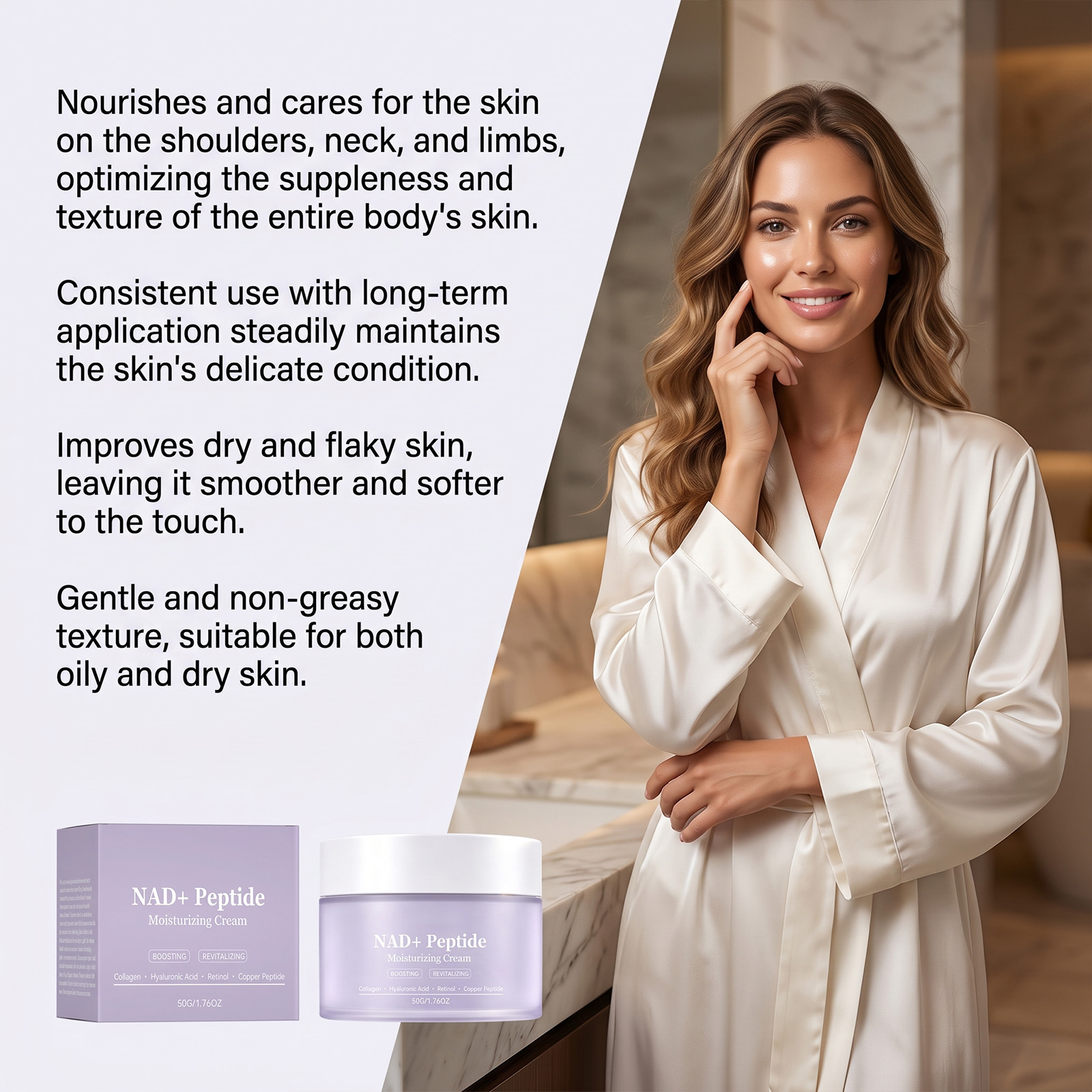 Moisturizing Cream Gentle Nourish Soft Fine Texture Easy Glide Fresh Non Sticky Face Body Skin