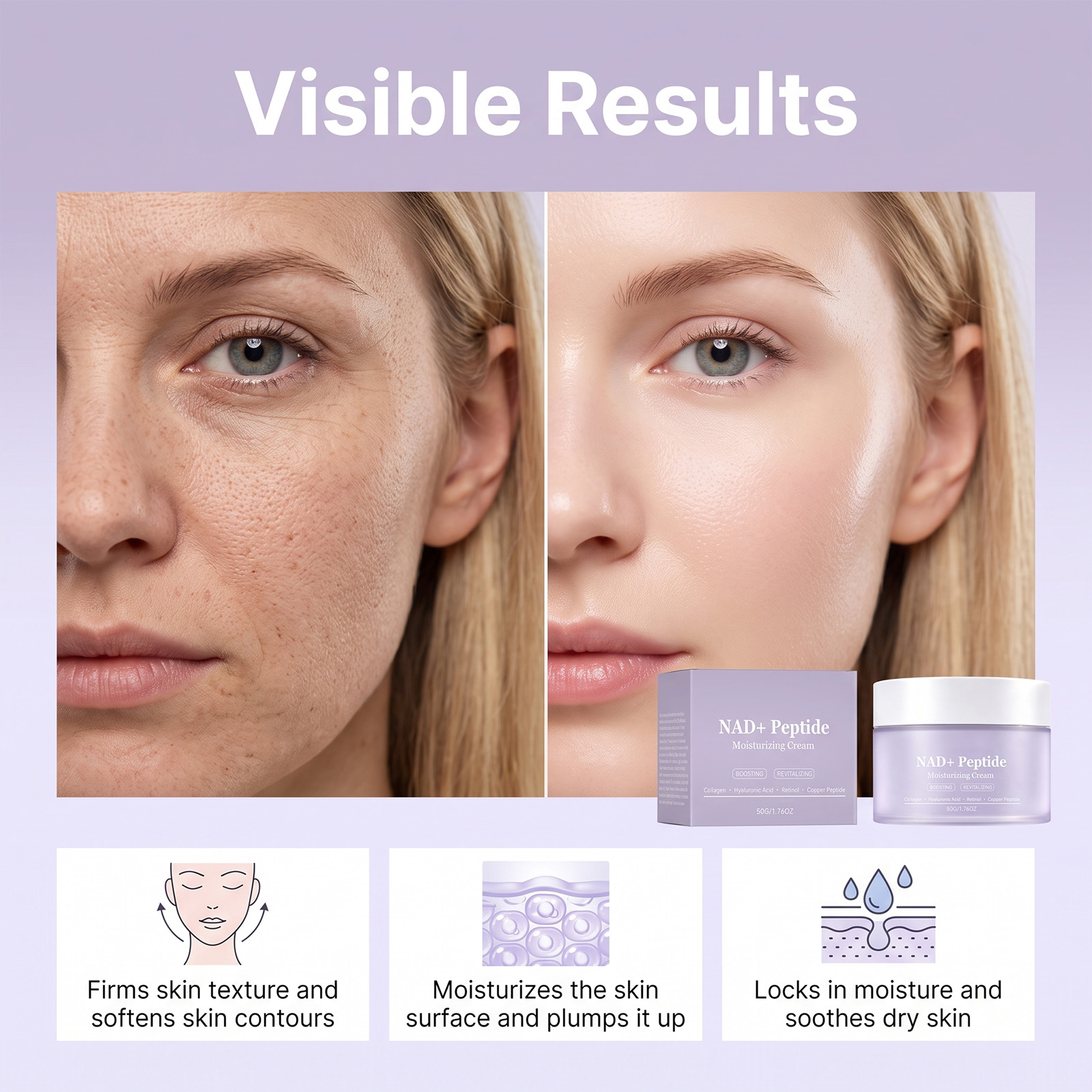 Moisturizing Cream Gentle Nourish Soft Fine Texture Easy Glide Fresh Non Sticky Face Body Skin