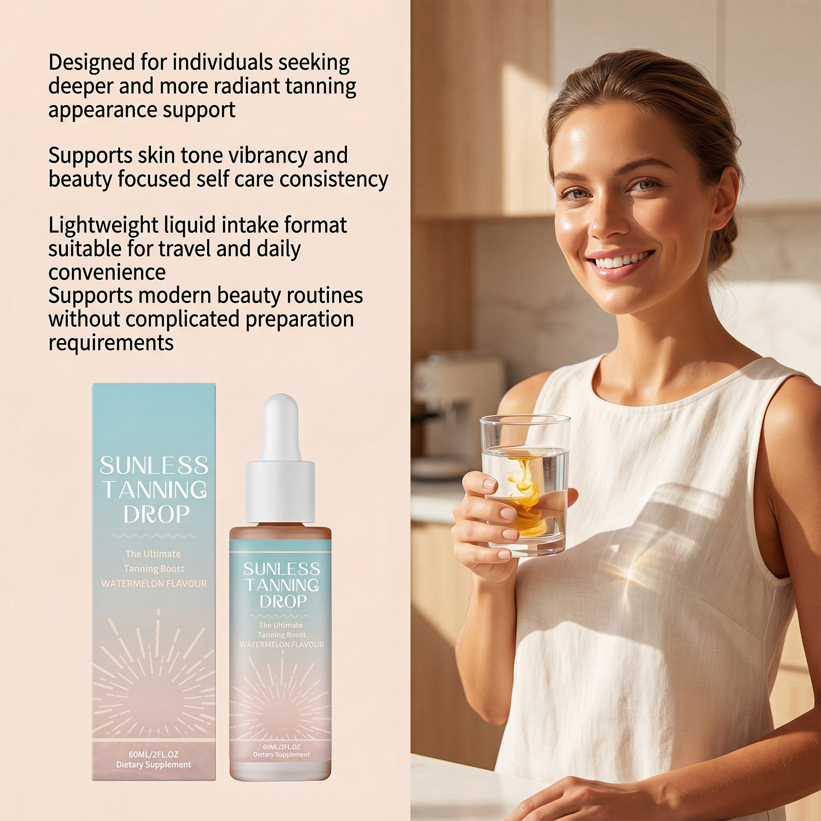 Bronzing Drops Mild Nourishing Soft Hydrating Create Bronze Wheat Skin Body Care Lotion Deep Moisturizing Gentle