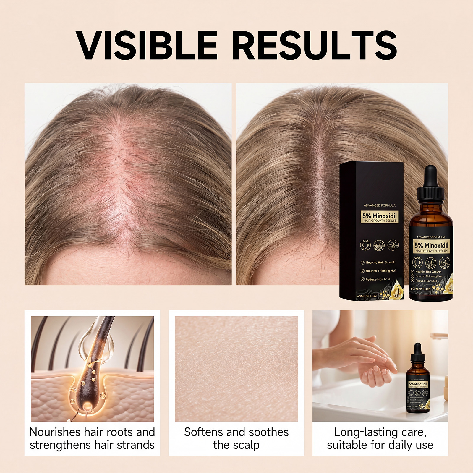 Hair Care Essence Daily Nourish Scalp Smooth Hair Mild Refreshing Protect Soft Gentle