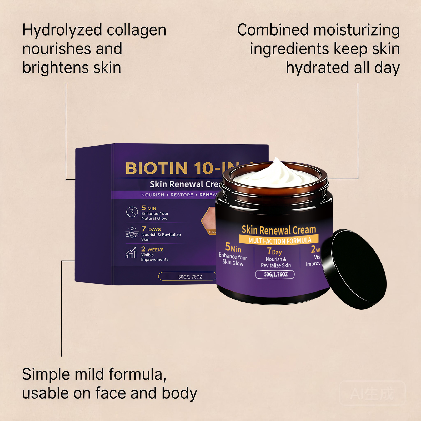 Skin Care Cream Mild Hydrating Moisturizing Easy Smearing Daily Body Skin Maintenance Lotion