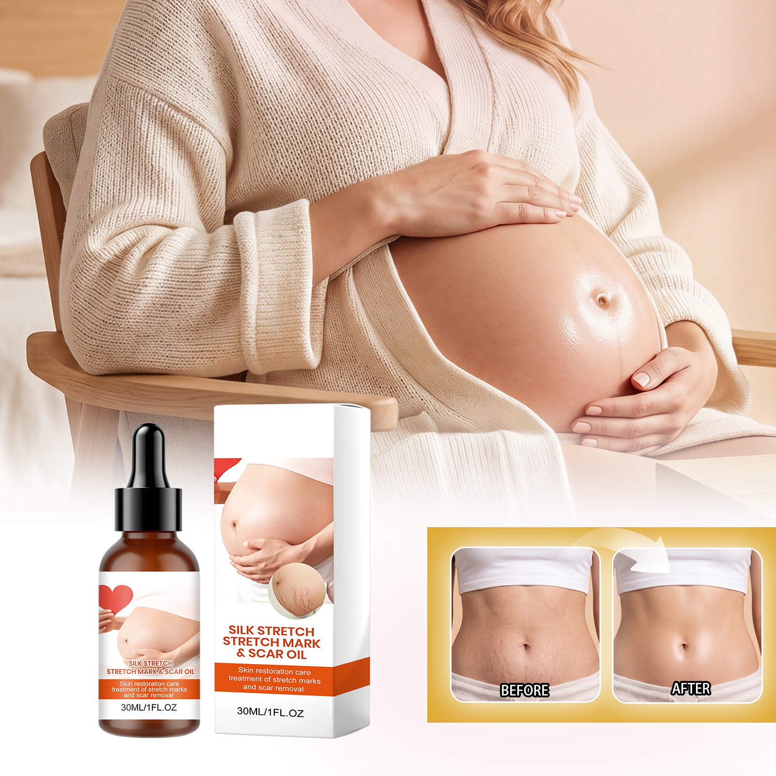 Body Care Oil For Women Moisturize Soften Hydrate Belly Skin Home Daily External