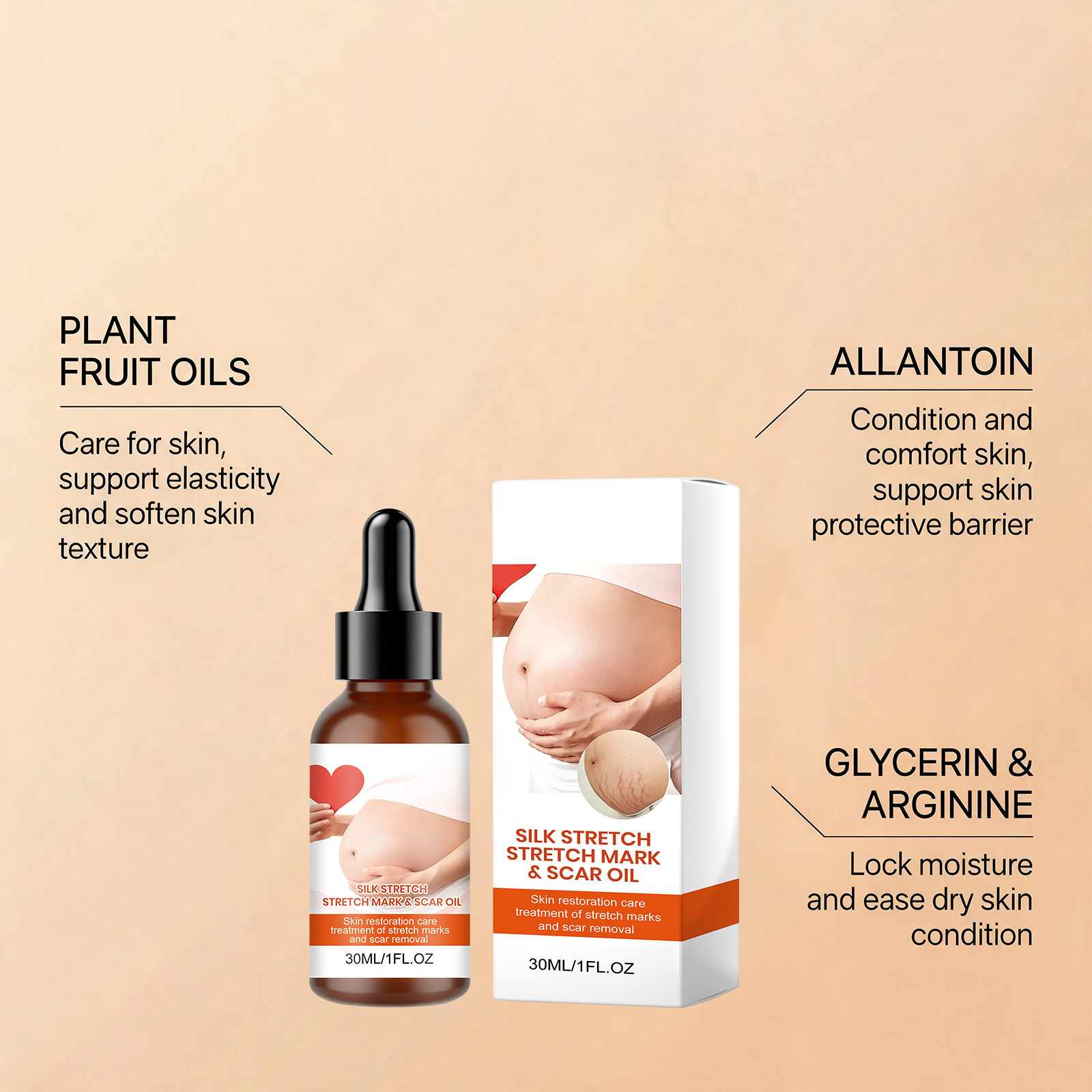 Body Care Oil For Women Moisturize Soften Hydrate Belly Skin Home Daily External