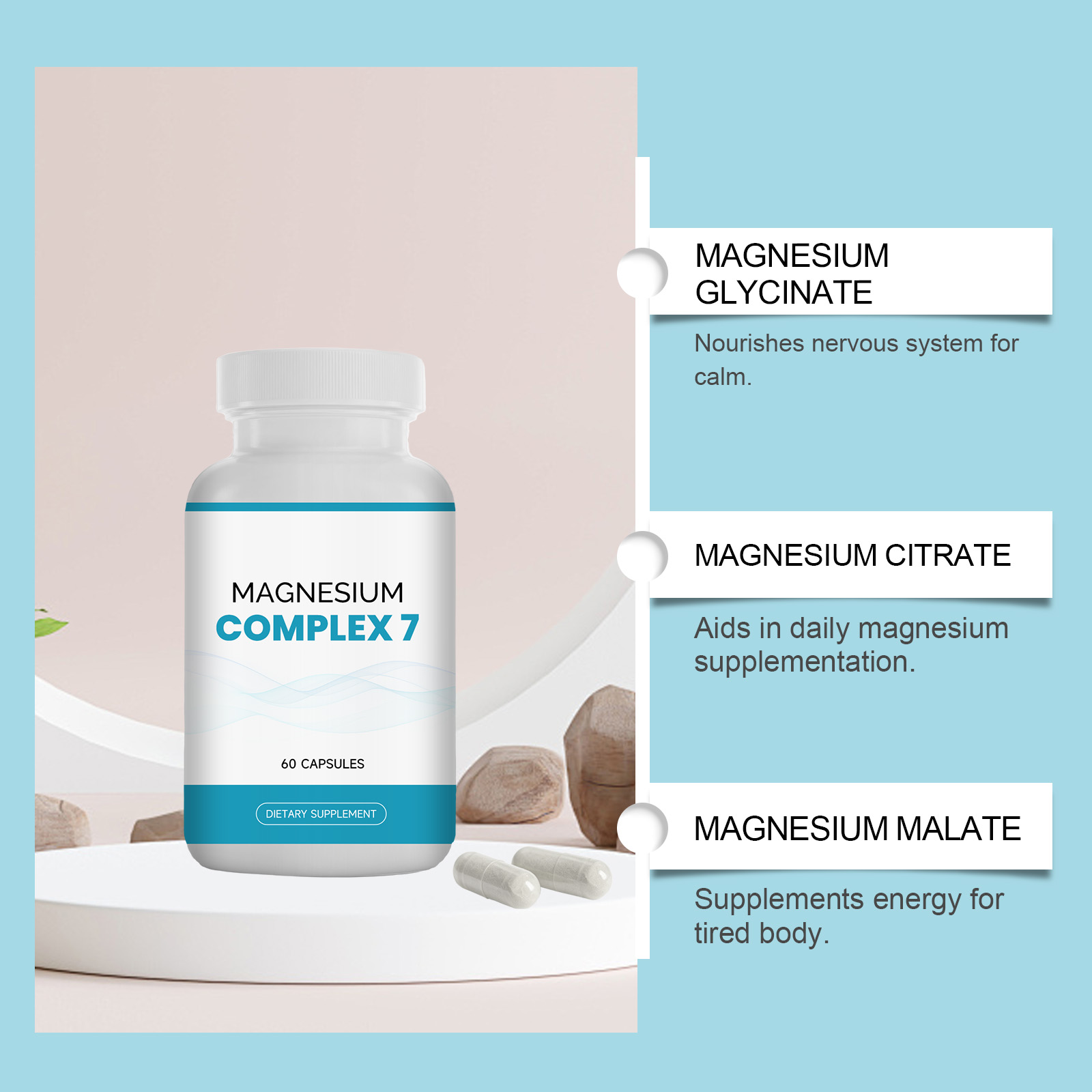 Luxury Magnesium Balanced Care Capsule Mild Formula Nourish Body Nutrition Supplement Daily Care