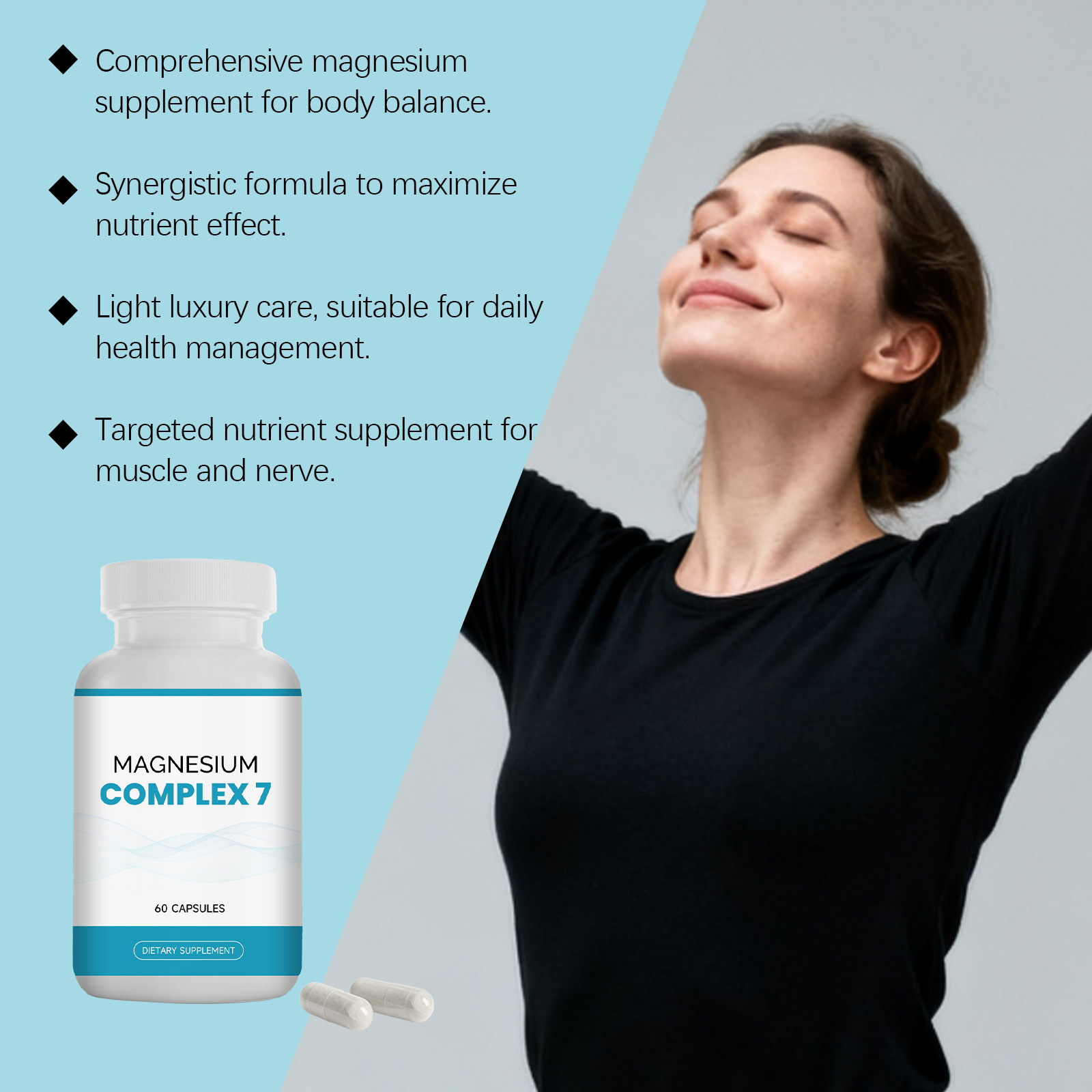 Luxury Magnesium Balanced Care Capsule Mild Formula Nourish Body Nutrition Supplement Daily Care