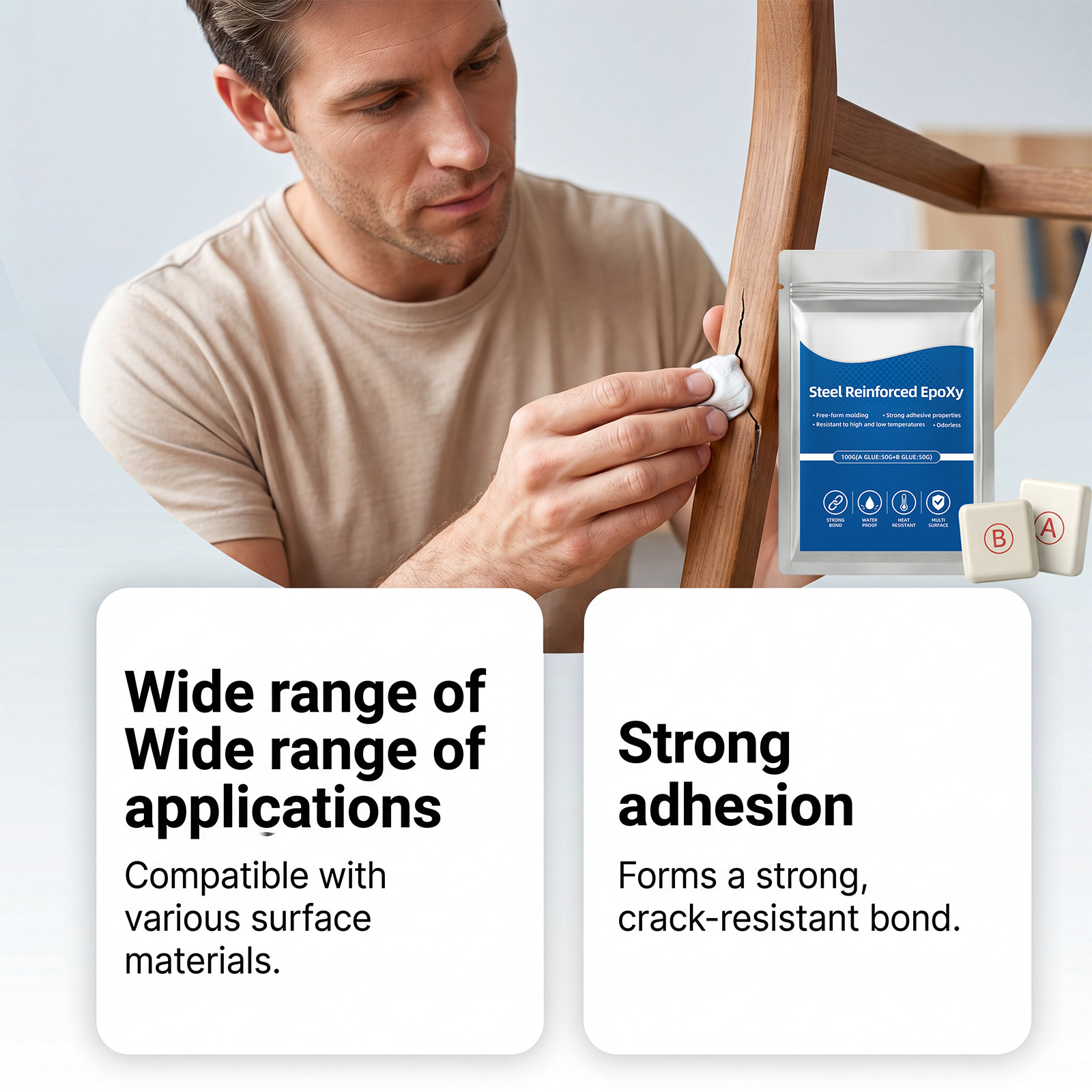 Multi Functional Ab Repair Glue Convenient Industrial Household Adhesive Metal Plastic Wood Crack Universal Mending